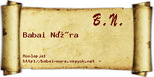 Babai Nóra névjegykártya