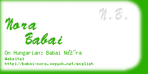 nora babai business card